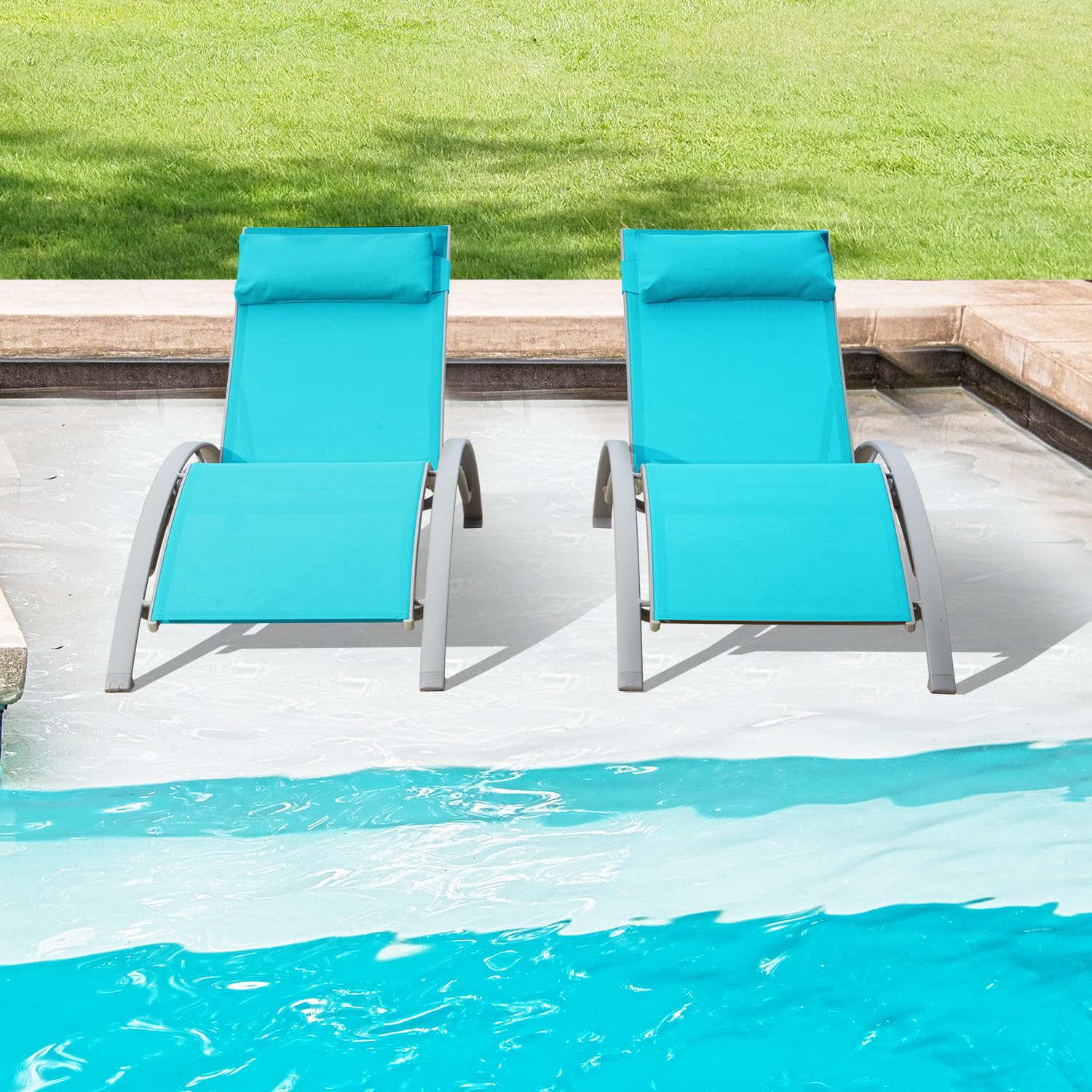 Deck Chair Lounger - Chaises longues d'extérieur en aluminium résistantes