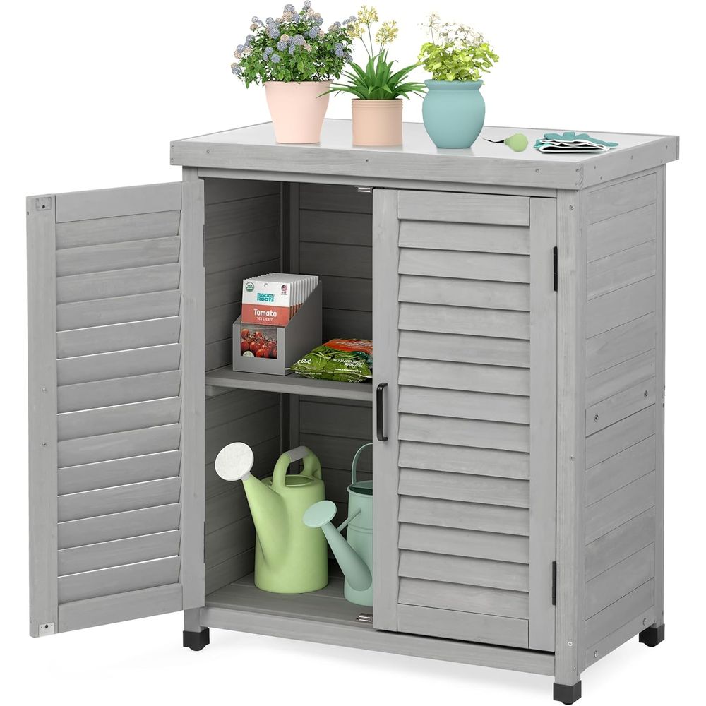Outdoor Furniture Wood - Armoire de rangement extérieure et table