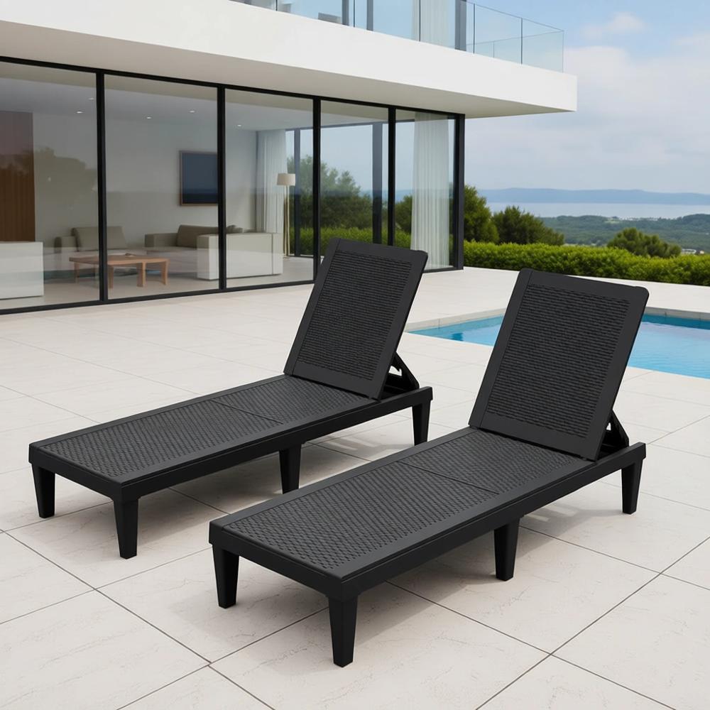 Deck Chair Lounger - Ensemble de 2 chaises à dossier