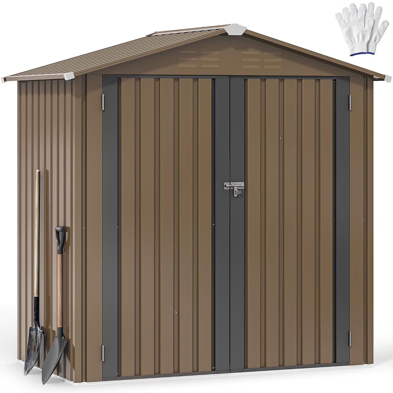 Outdoor Furniture Waterproof - Abri de jardin métallique 6x4 pieds,