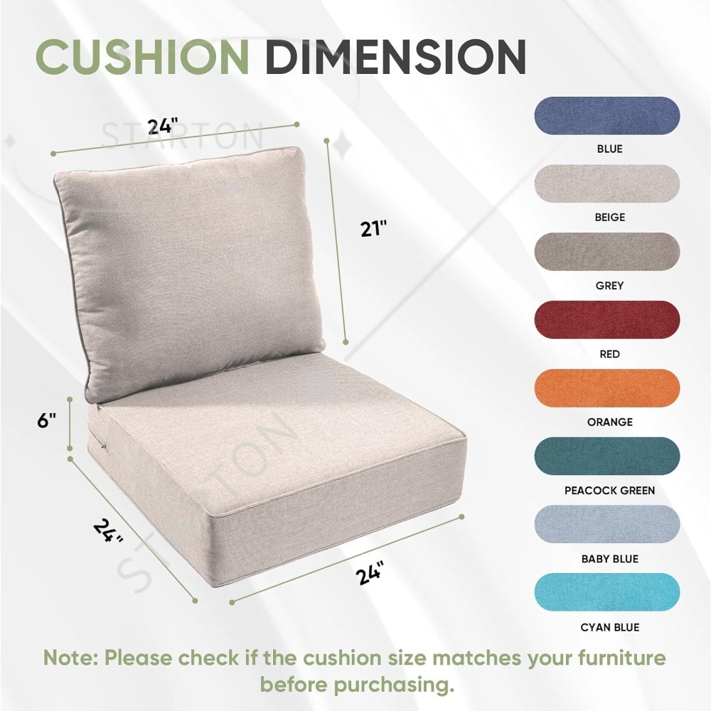 Outdoor Furniture Cushions 24 X 24 - Ensemble de 3 coussins de chaise