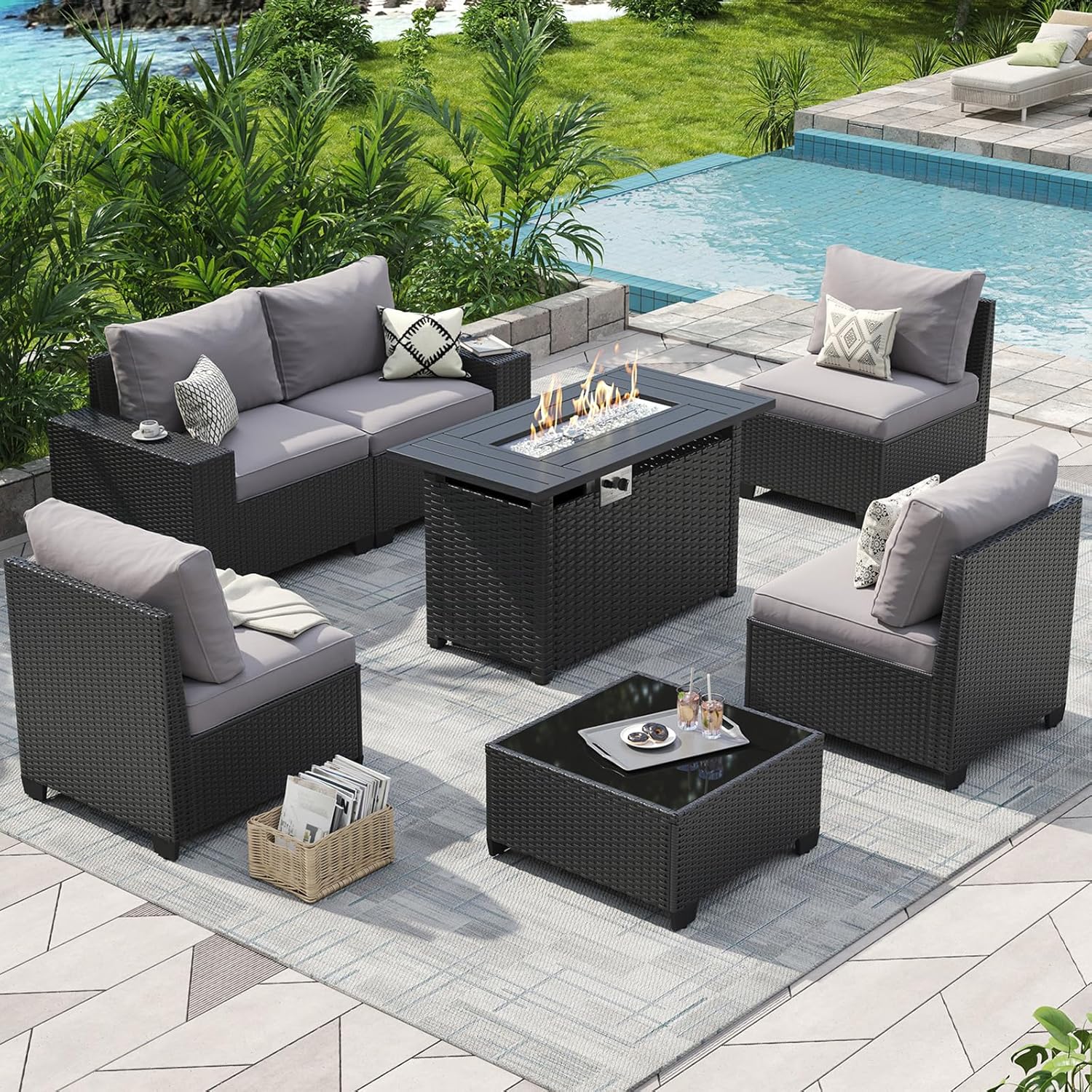 Outdoor Furniture Fire Pit Set - Ensemble de meubles de patio extérieur