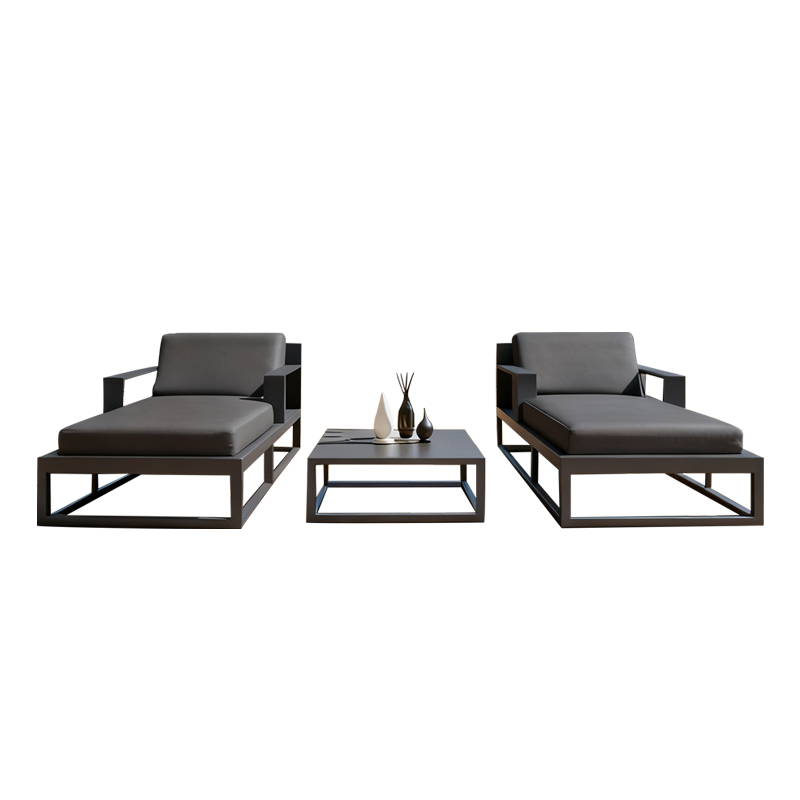 Deck Chair Lounger - Lit de soleil d'extérieur en aluminium,