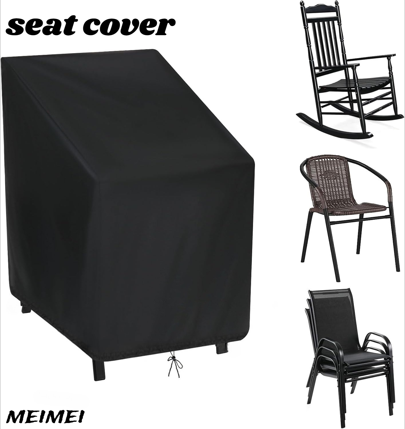 Outdoor Furniture Waterproof - Housse anti-poussière pour chaise empilée, sac