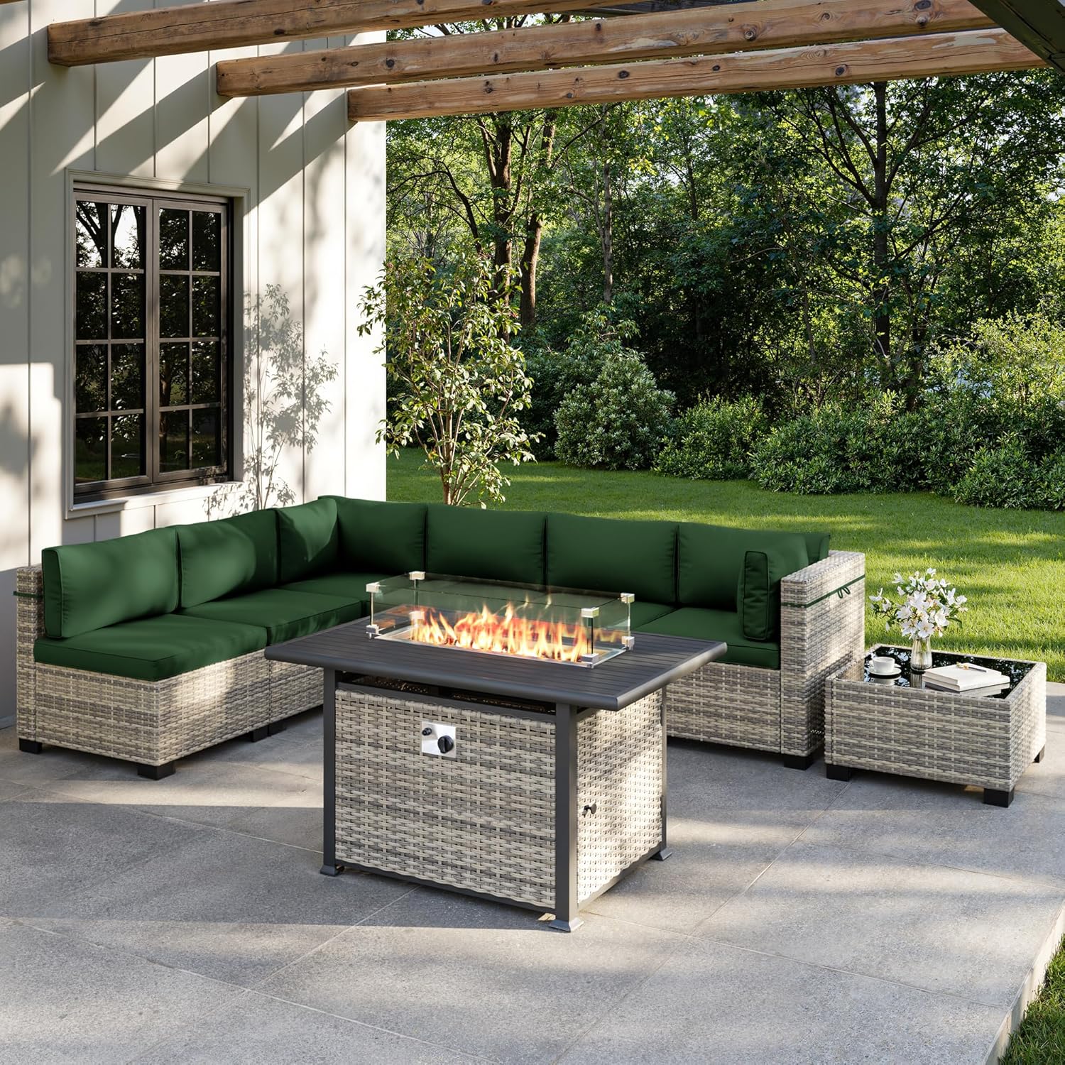 Outdoor Furniture Fire Pit Set - Ensemble de meubles de patio extérieur