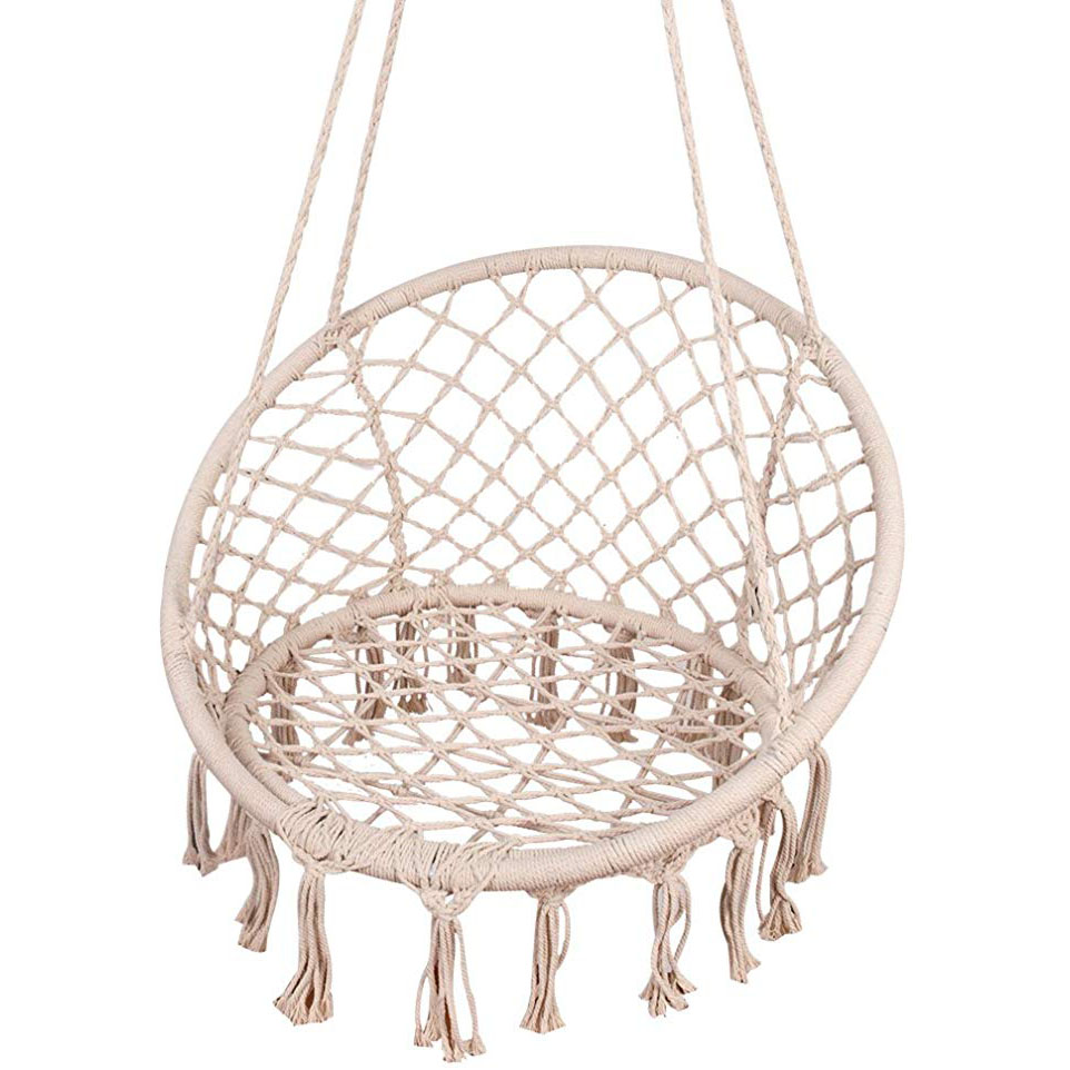 Garden Swing Chair - Hamac suspendu en corde de coton