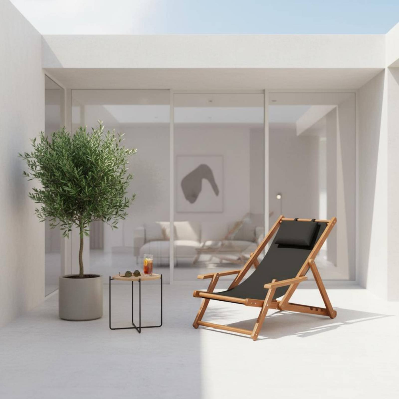 Chaise longue de plage en toil - Deck Chair Lounger avis et prix