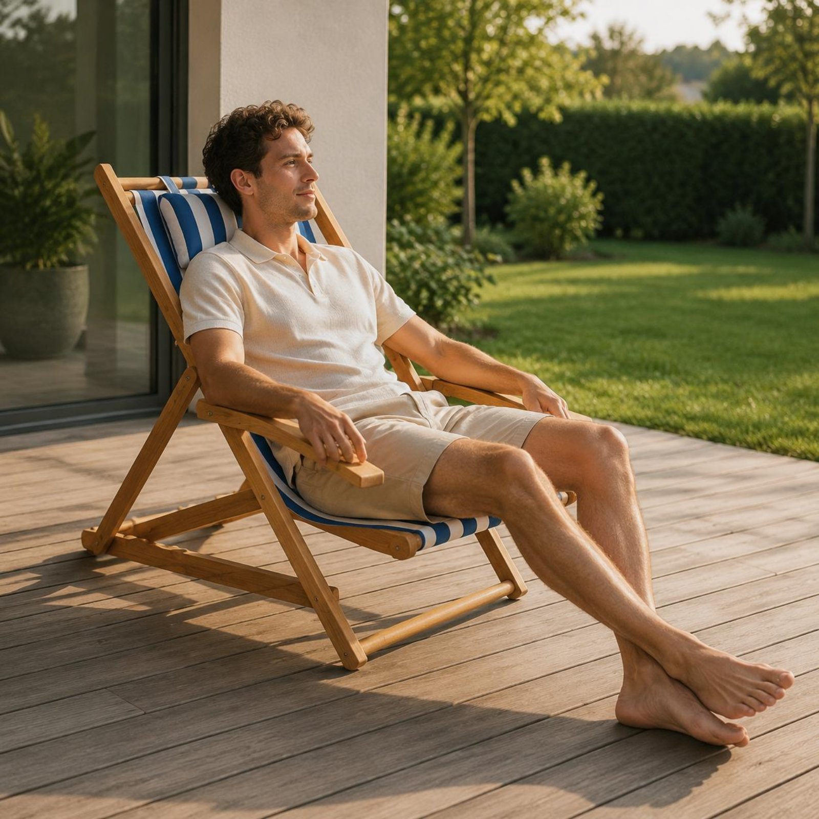 Chaise longue de plage en toil - Deck Chair Lounger avis et prix