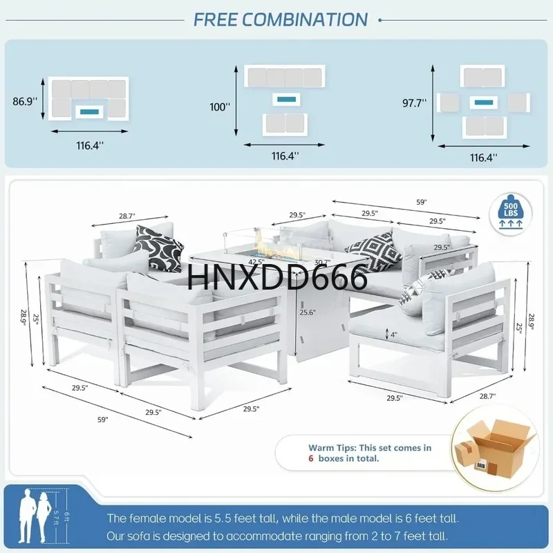 Ensemble de salon de jardin en - Outdoor Furniture Fire Pit Set avis et prix