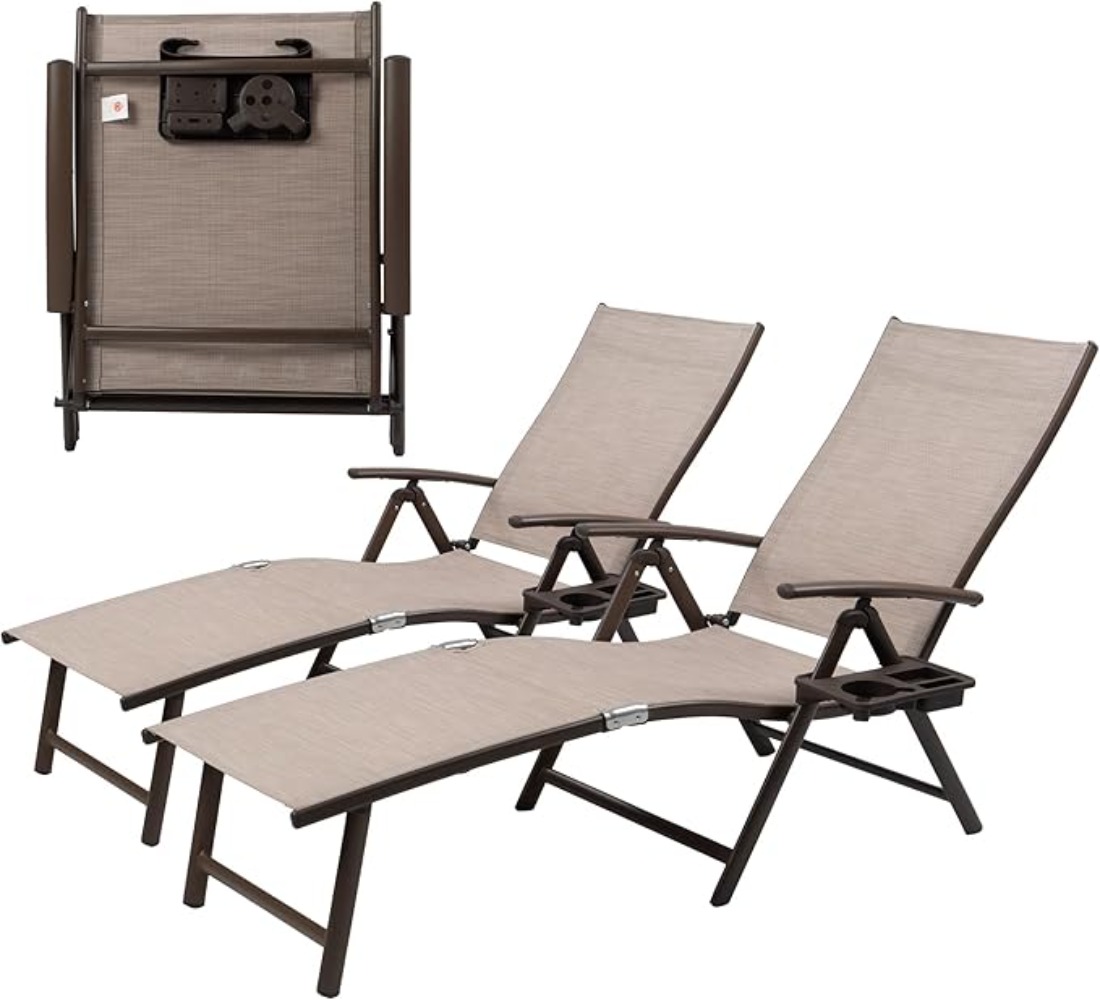 Chaise longue inclinable en al - Deck Chair Lounger avis et prix