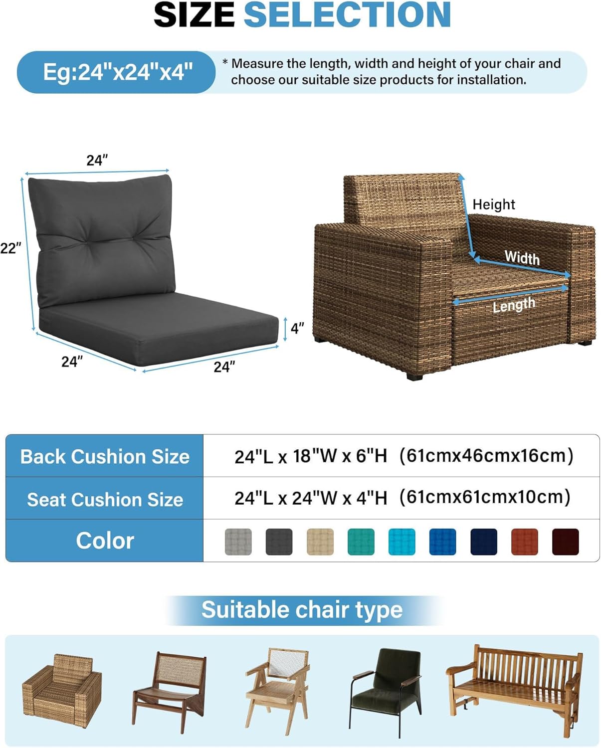 Ensemble de 4 coussins gris fo - Outdoor Furniture Cushions 24 X 24 avis et prix