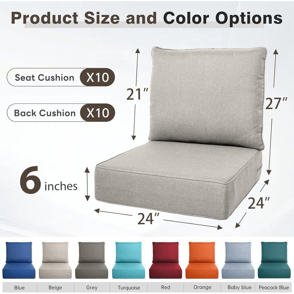 Ensemble de 6 coussins d'extér - Outdoor Furniture Cushions 24 X 24 avis et prix