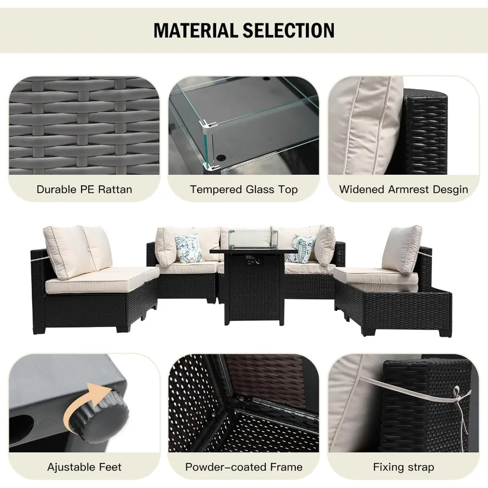 Canapé sectionnel extérieur en - Outdoor Furniture Fire Pit Set avis et prix