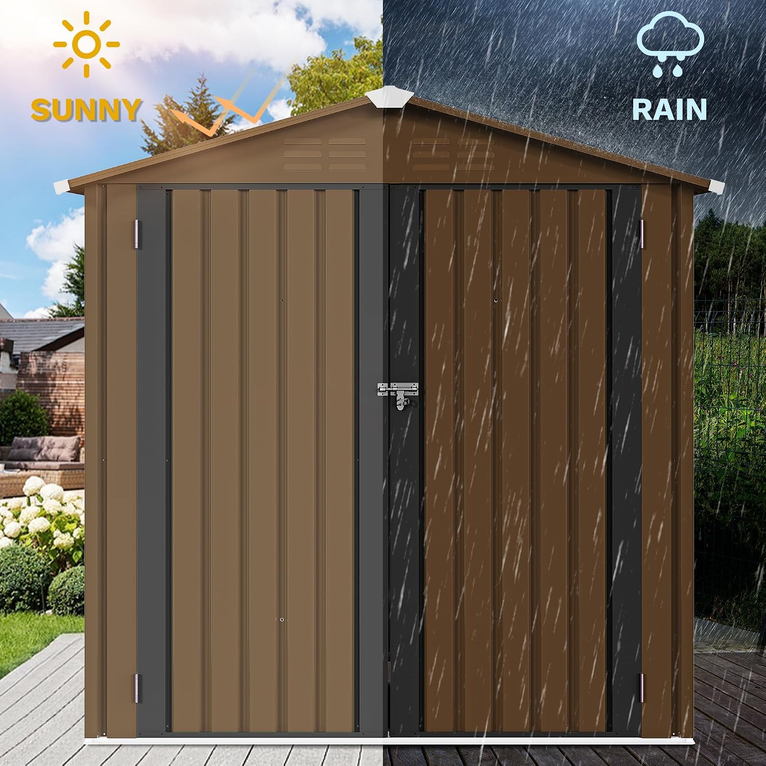 Abri de jardin métallique 6x4  - Outdoor Furniture Waterproof avis et prix