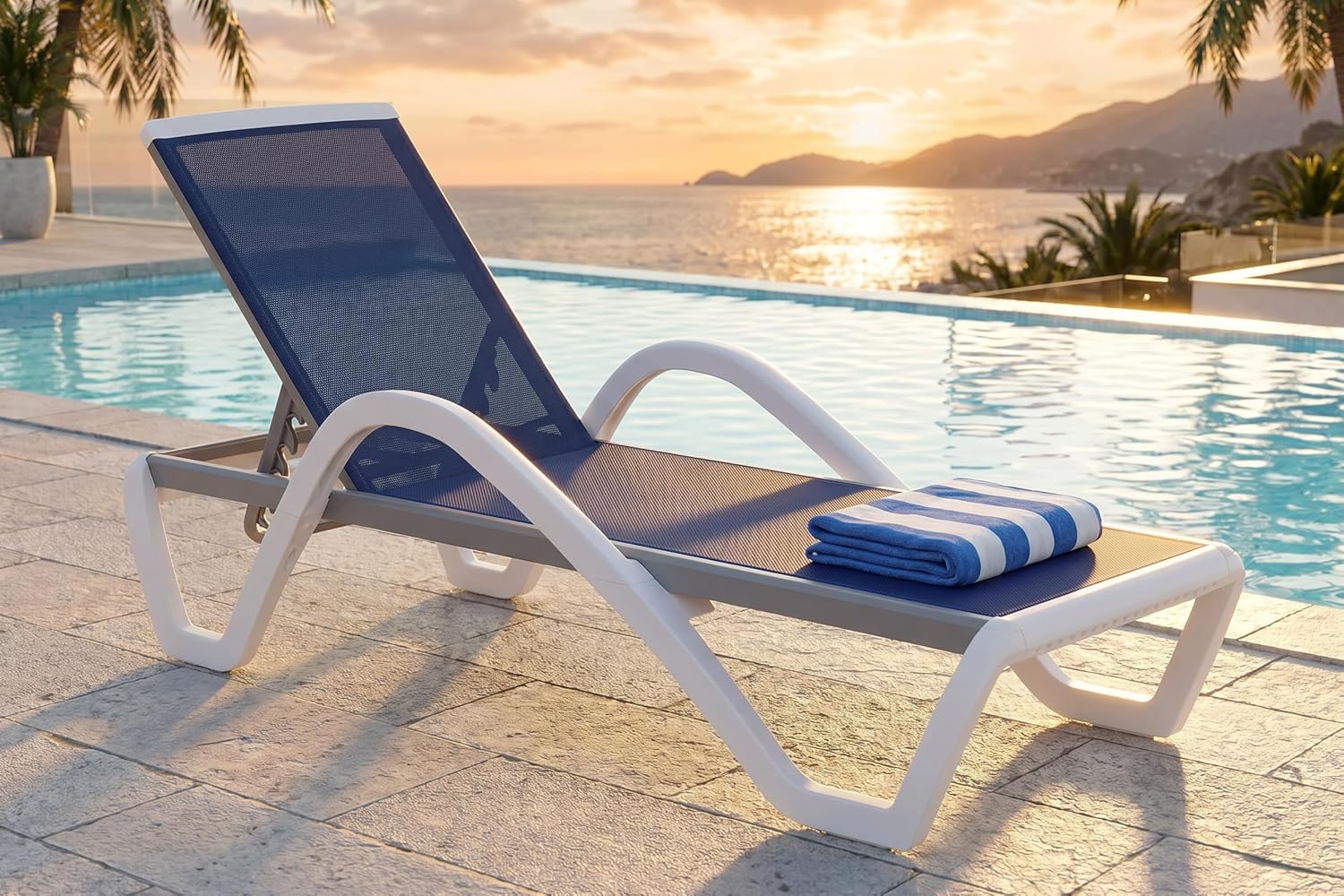 Ensemble de 3 chaises longues  - Deck Chair Lounger avis et prix