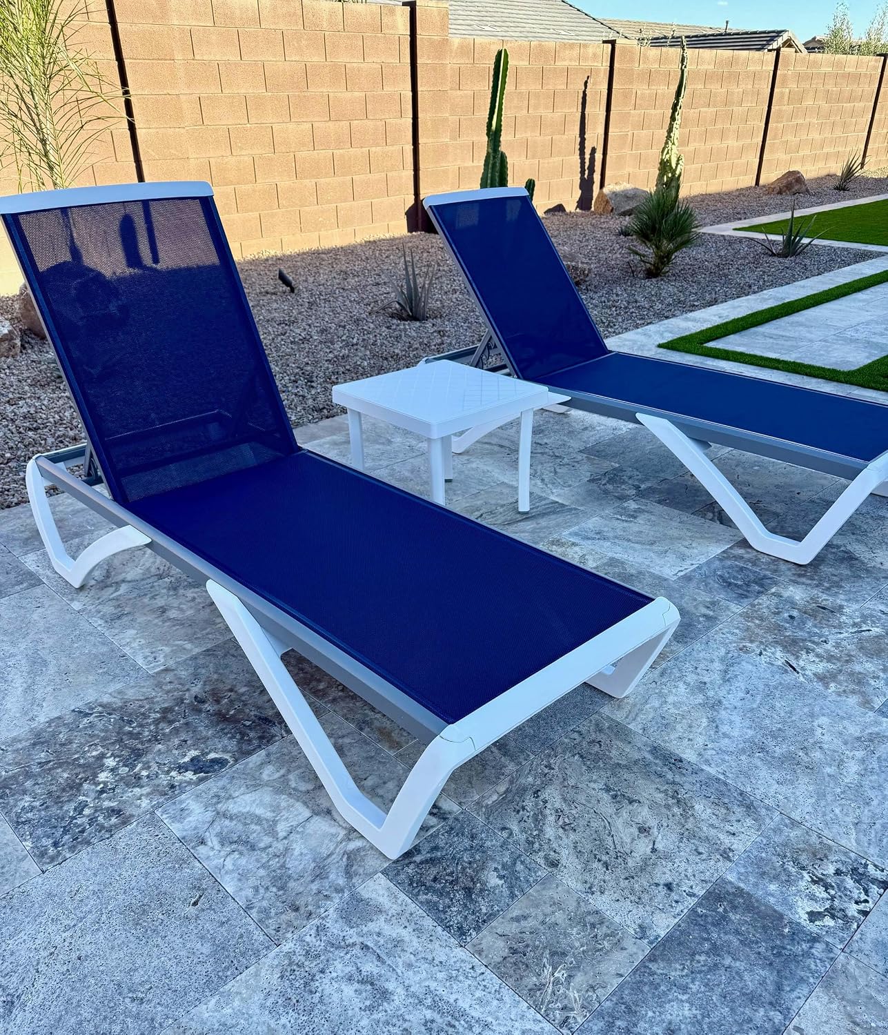 Ensemble de 3 chaises longues  - Deck Chair Lounger avis et prix