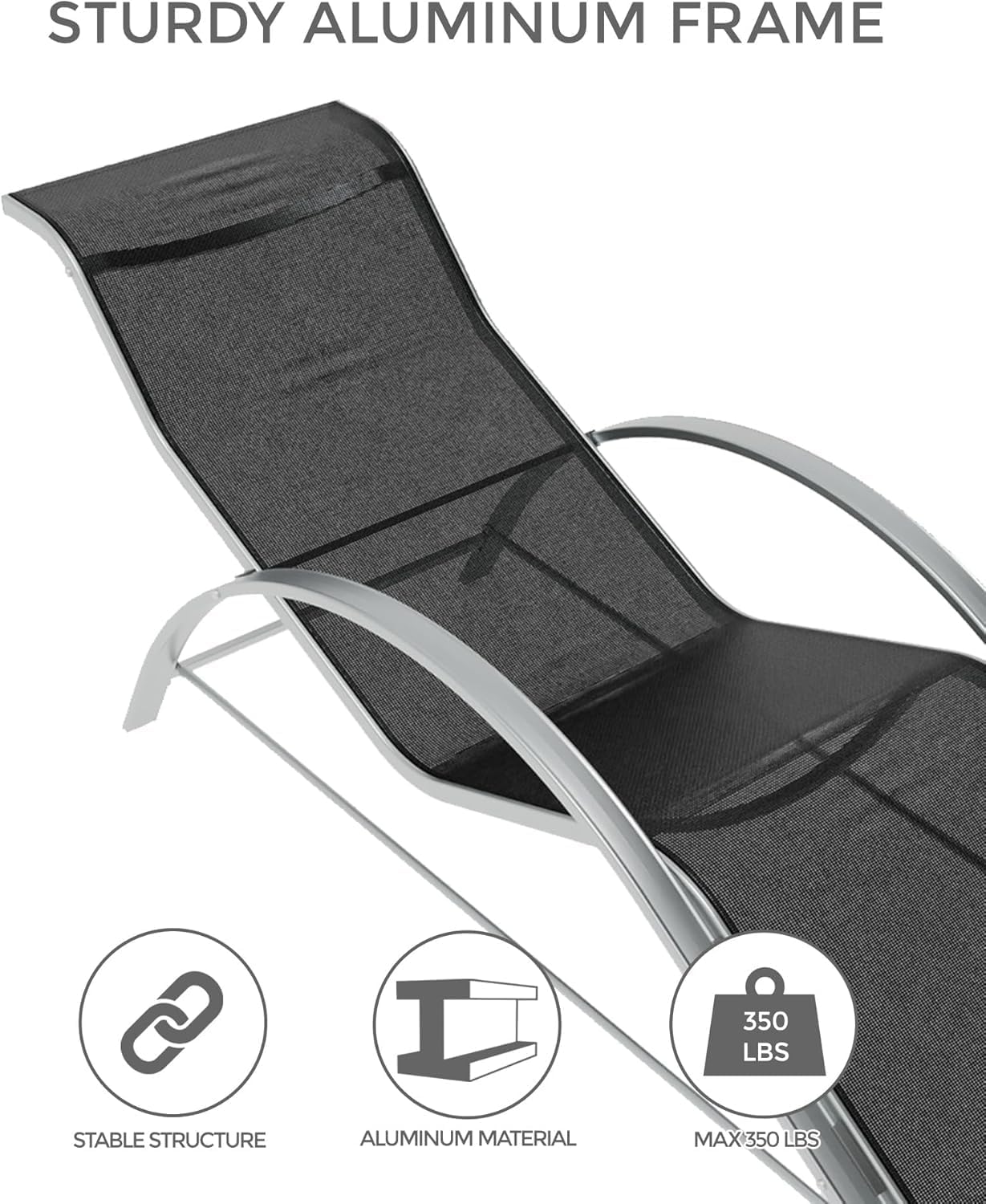 Ensemble de 3 chaises longues  - Deck Chair Lounger avis et prix