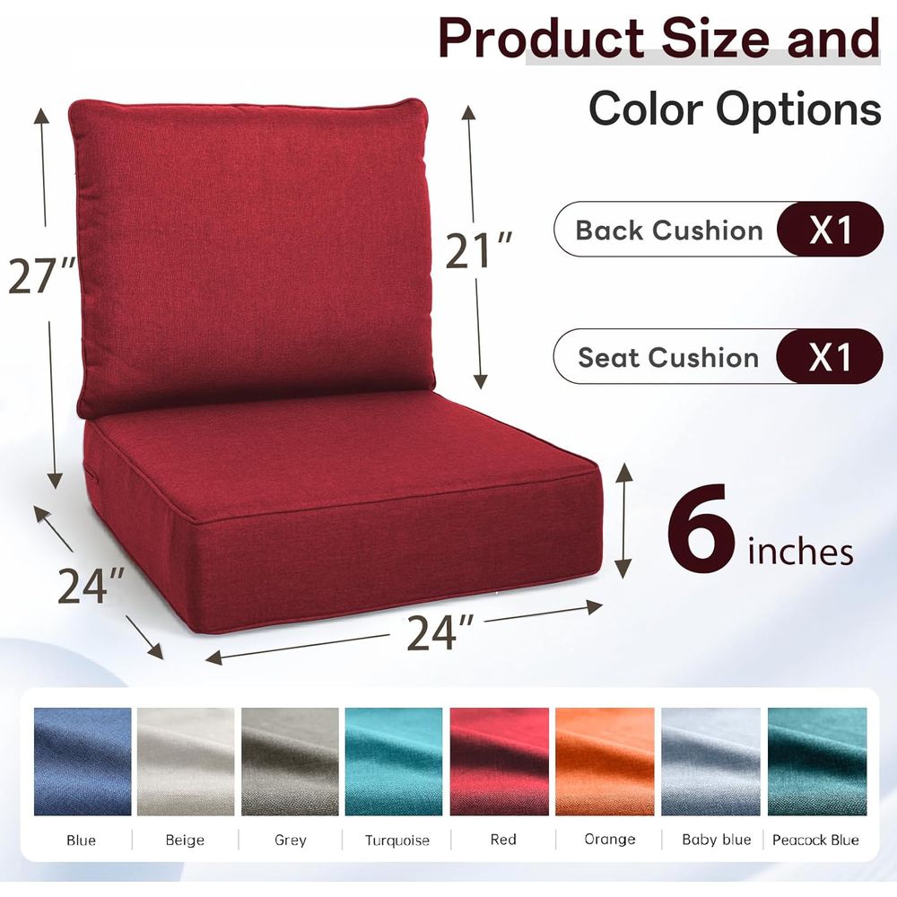 Ensemble de coussins d'extérie - Outdoor Furniture Cushions 24 X 24 avis et prix