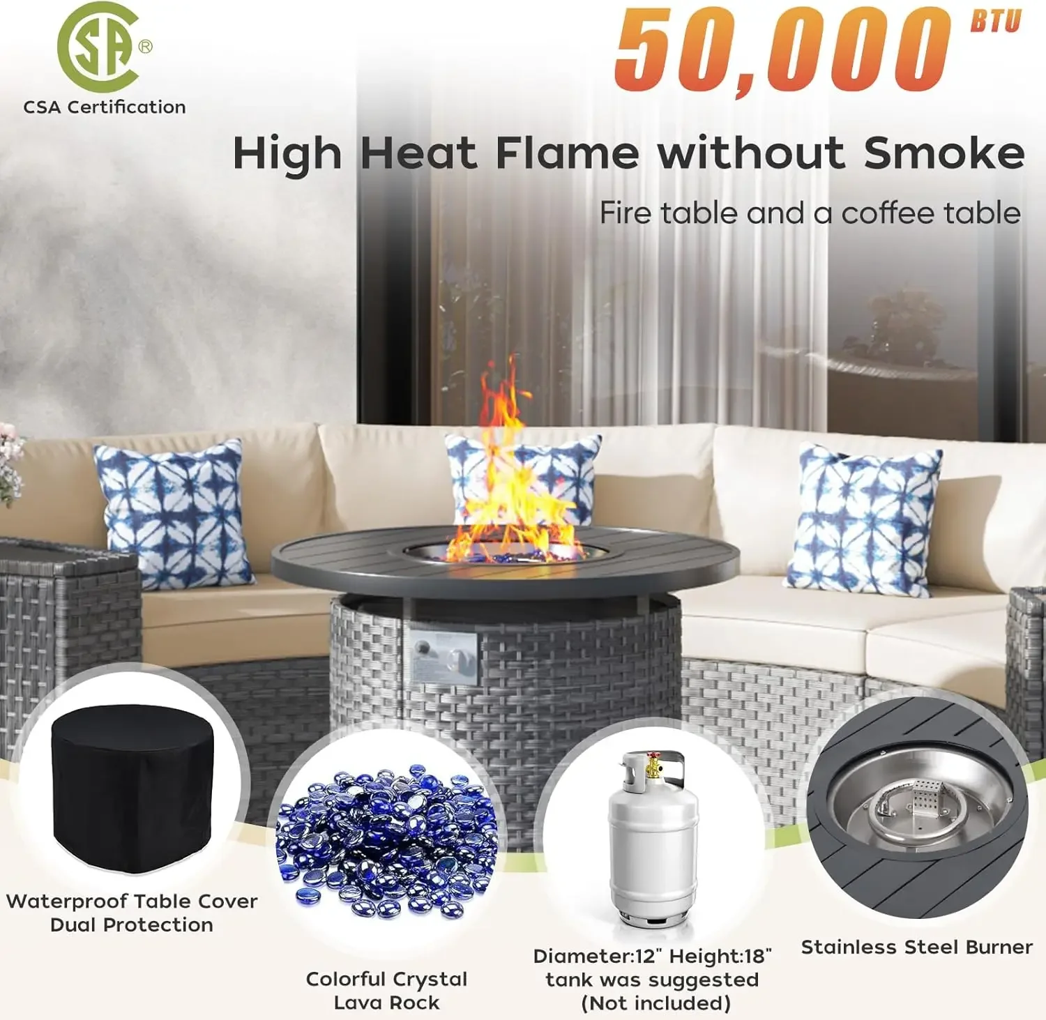 l Ensemble de meubles de patio - Outdoor Furniture Fire Pit Set avis et prix