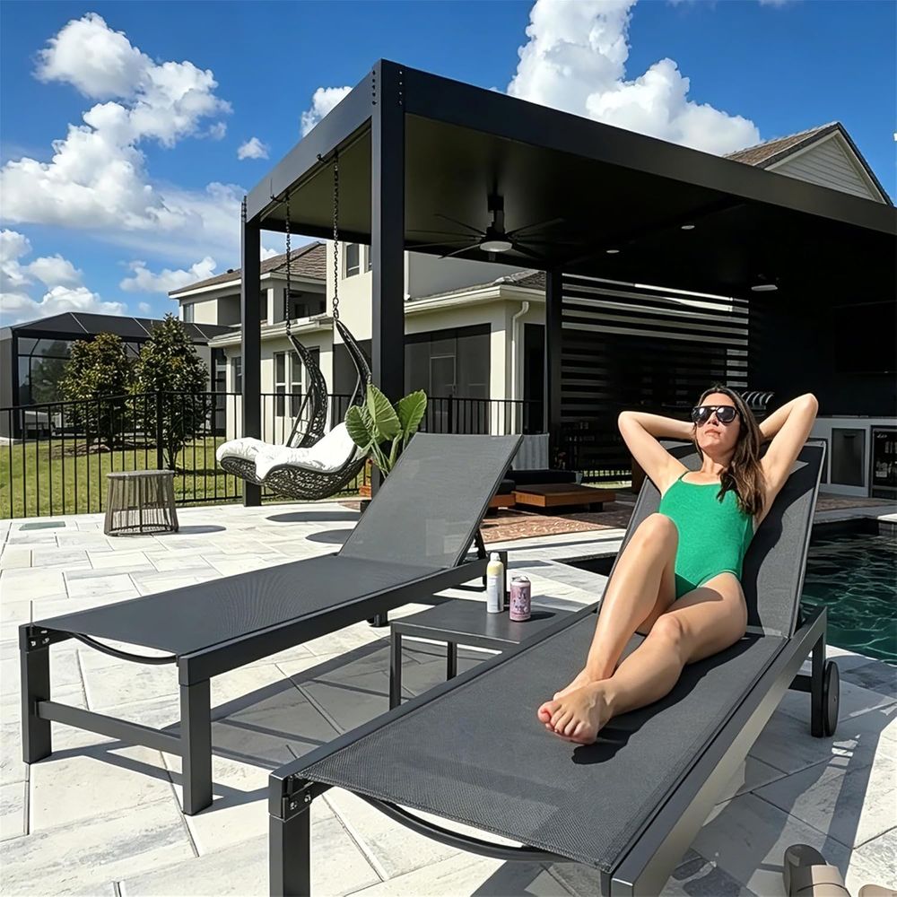 Ensemble de 4 chaises longues  - Deck Chair Lounger avis et prix
