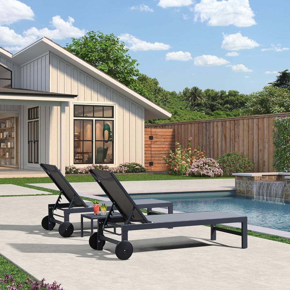 Ensemble de 4 chaises longues  - Deck Chair Lounger avis et prix