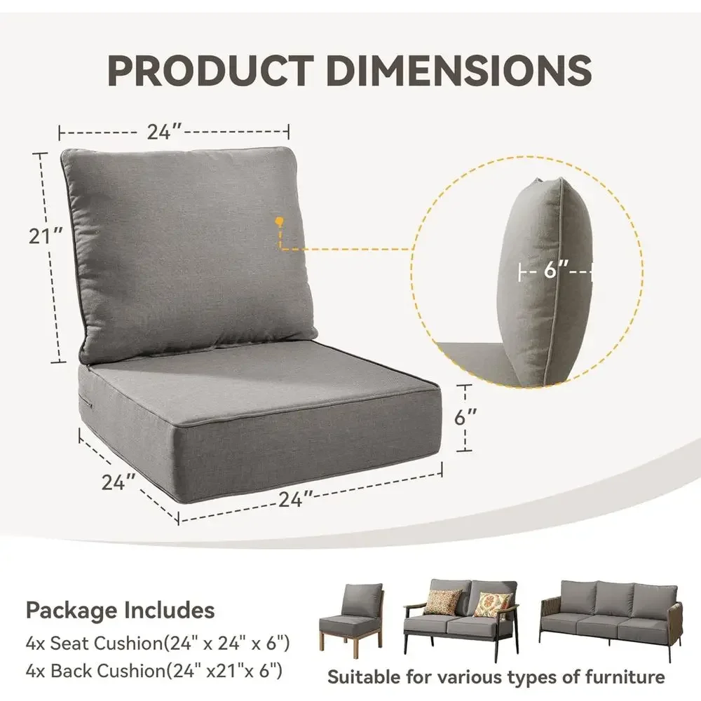 Ensemble de coussins d'extérie - Outdoor Furniture Cushions 24 X 24 avis et prix