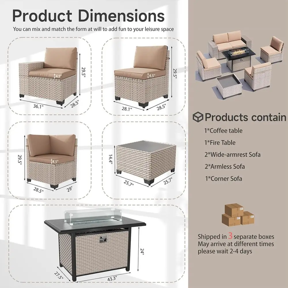 Ensemble de meubles de patio e - Outdoor Furniture Fire Pit Set avis et prix