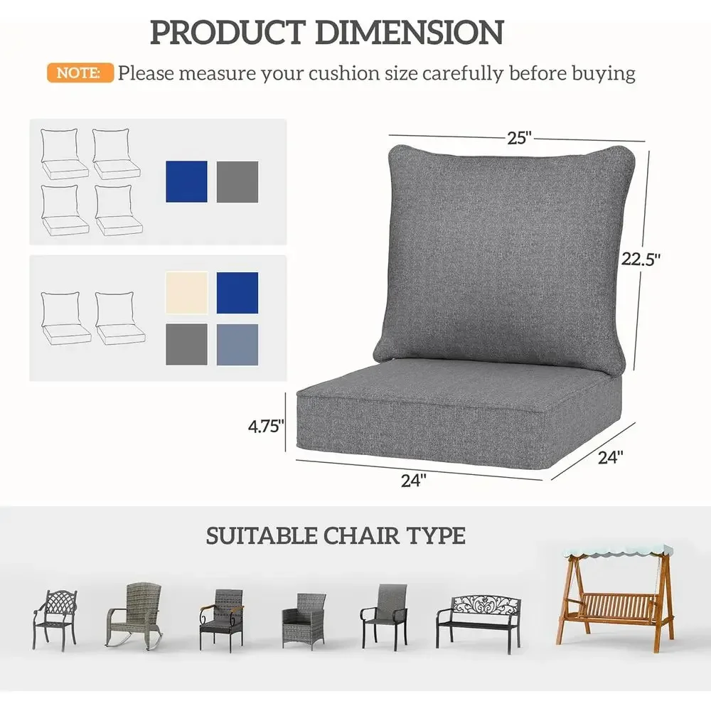 Ensemble de 2 coussins de chai - Outdoor Furniture Cushions 24 X 24 avis et prix