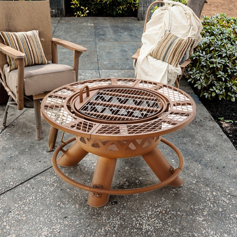 Ensemble de barbecue et foyer  - Outdoor Furniture Fire Pit Set avis et prix