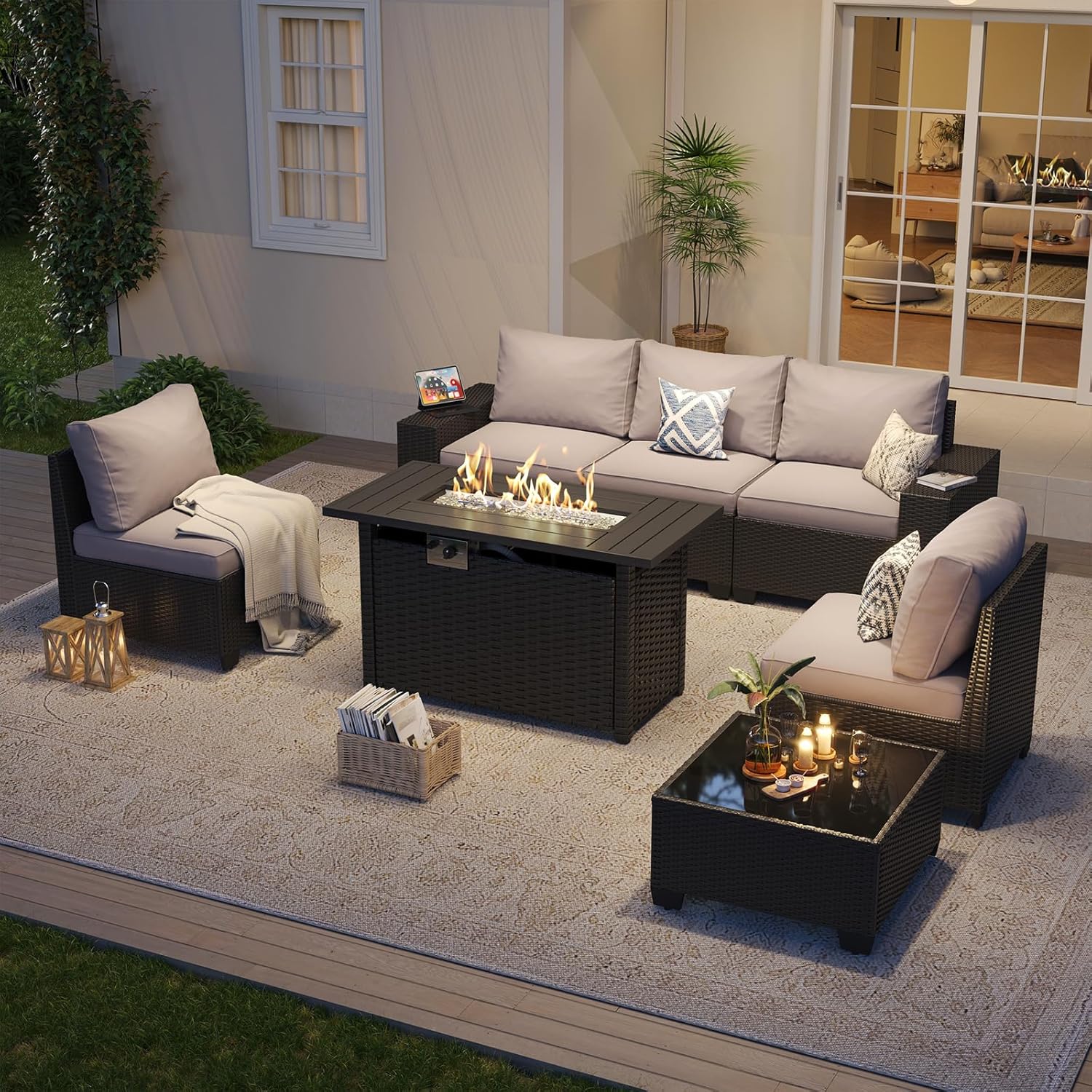 Ensemble de meubles de patio e - Outdoor Furniture Fire Pit Set avis et prix