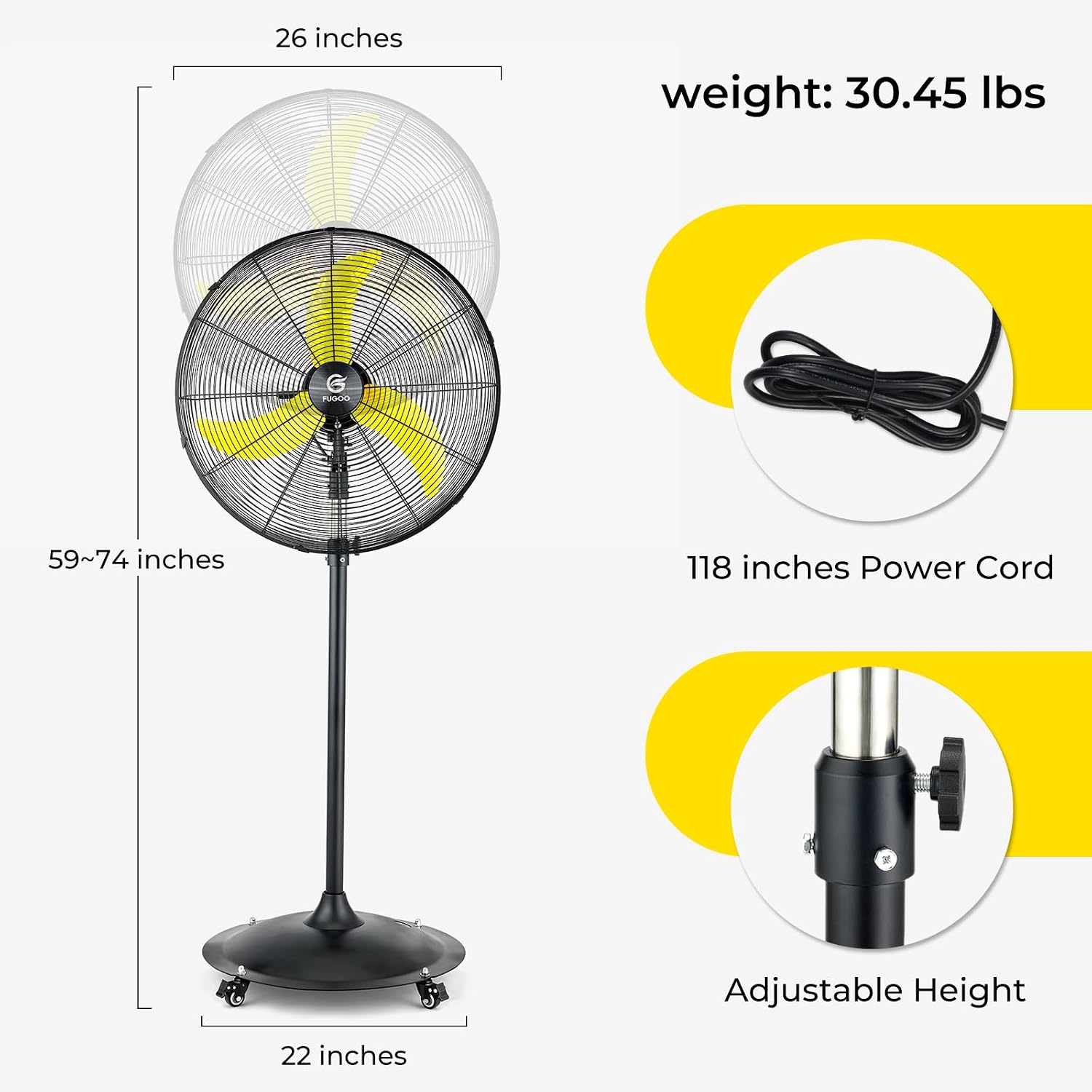 Ventilateur sur pied oscillant - Outdoor Furniture Waterproof avis et prix