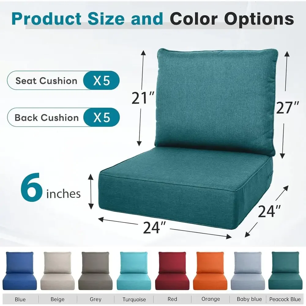 Ensemble de 6 coussins d'extér - Outdoor Furniture Cushions 24 X 24 avis et prix