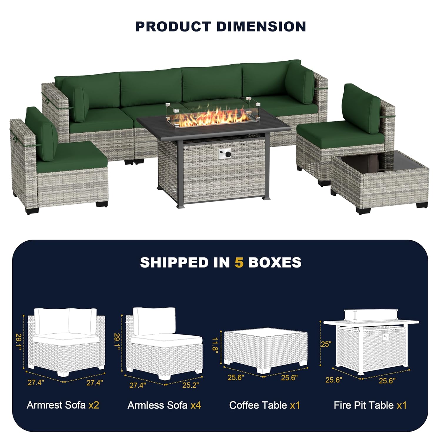 Ensemble de meubles de patio e - Outdoor Furniture Fire Pit Set avis et prix