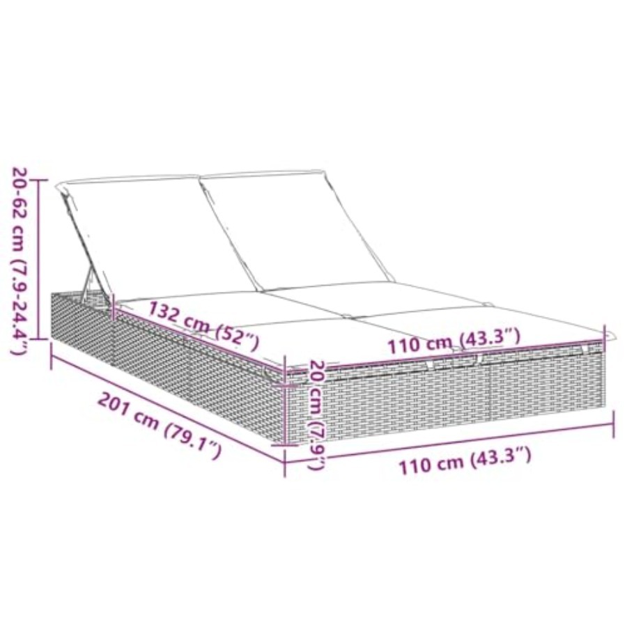 Chaise longue 2 places avec co - Deck Chair Lounger avis et prix