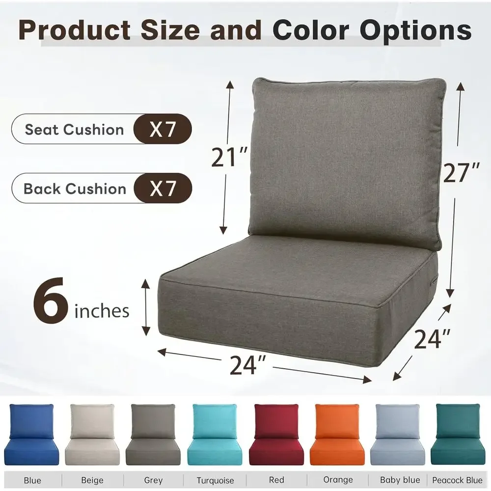 Ensemble de 6 coussins d'extér - Outdoor Furniture Cushions 24 X 24 avis et prix