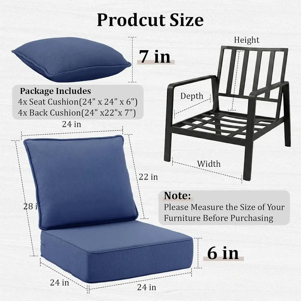 6 coussins épais pour chaises  - Outdoor Furniture Cushions 24 X 24 avis et prix