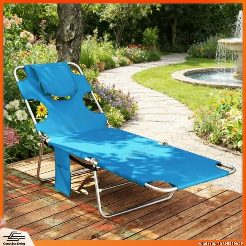 Chaise longue d'extérieur bleu - Deck Chair Lounger avis et prix