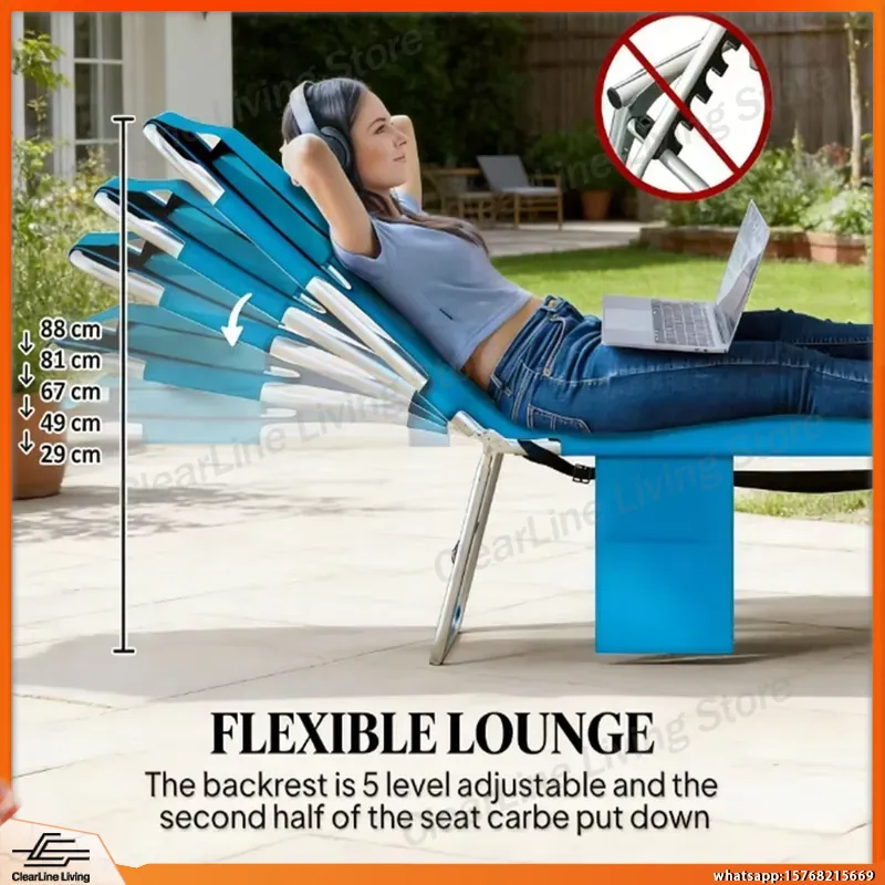 Chaise longue d'extérieur bleu - Deck Chair Lounger avis et prix